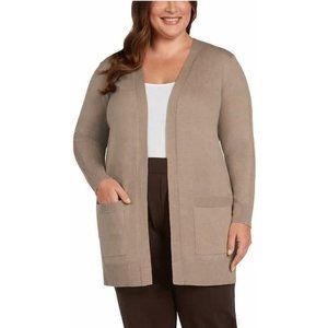 NWT Matty M Women's Knit Boyfriend Comfort Fit Cardigan Taupe Size L $60 9C116